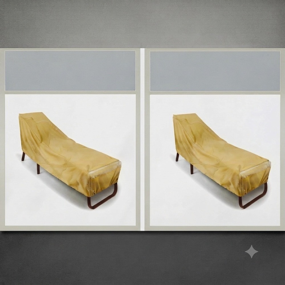 Perfect Home Inspired Living Canvas Khaki Chaise Lounge Cover Outdoor NWT